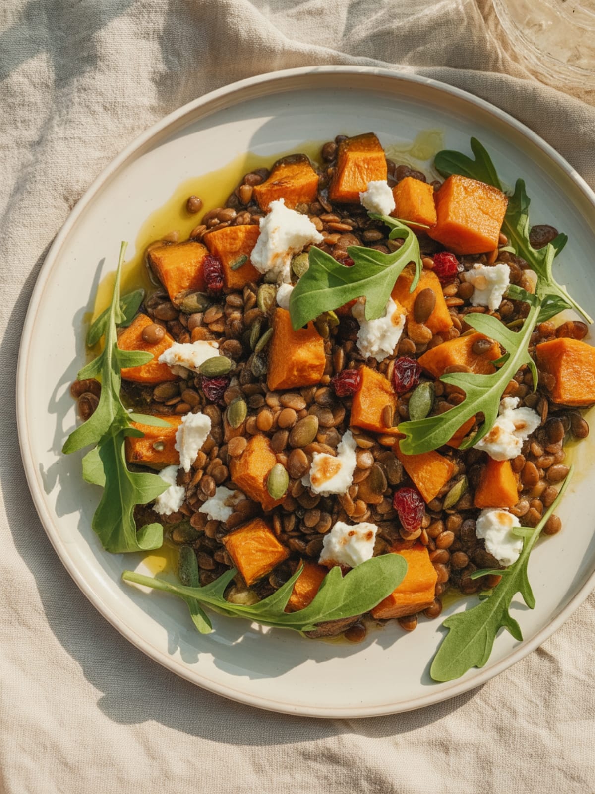Roast Pumpkin and Lentil Salad