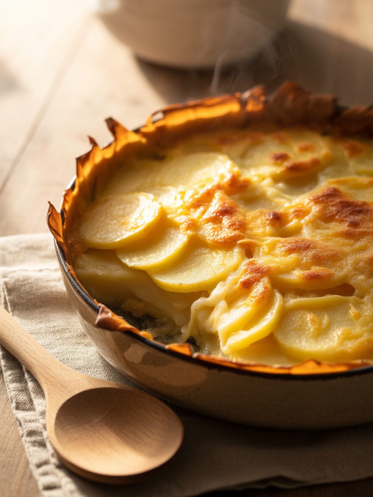 Roasted Garlic Potatoes au Gratin