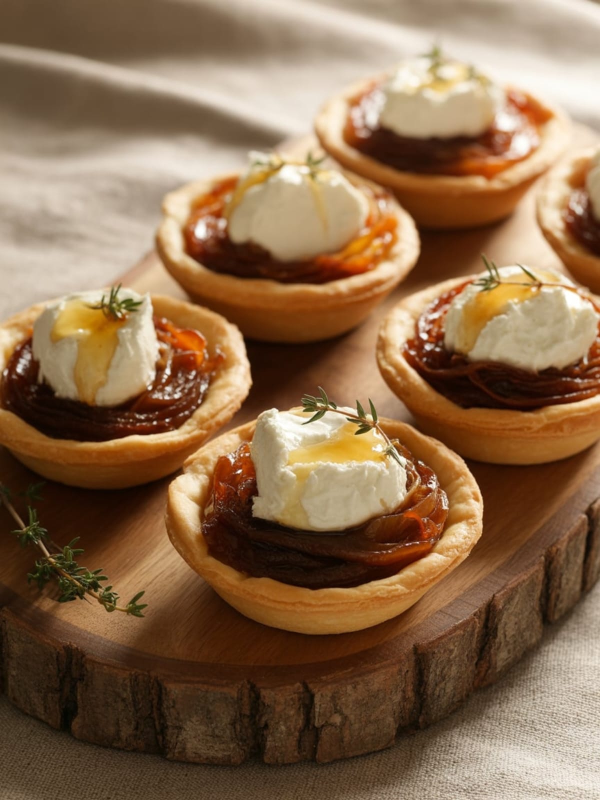Savory Onion Tartlets with Goat Cheese