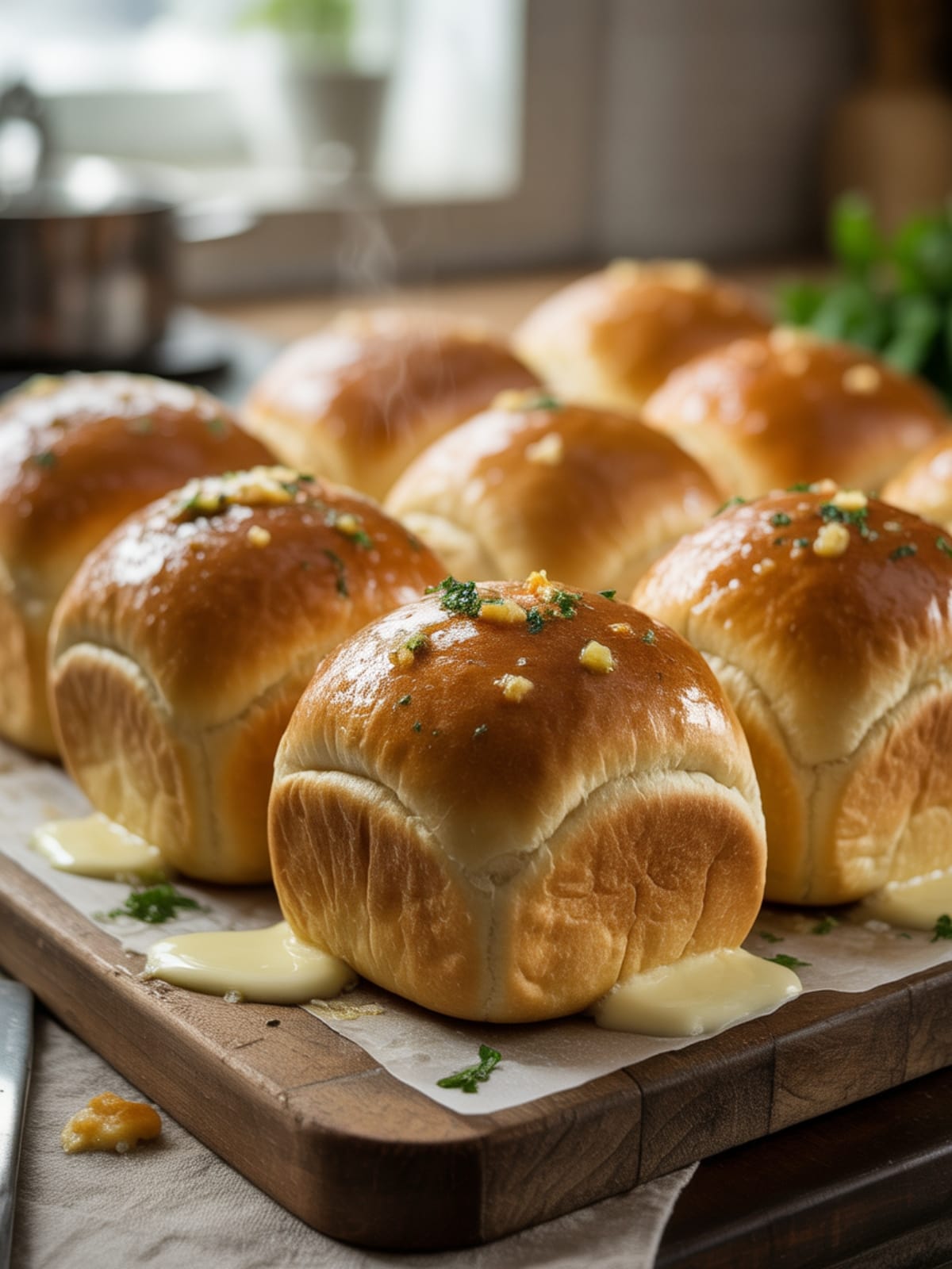 Soft Garlic Butter Bread Rolls Homemade