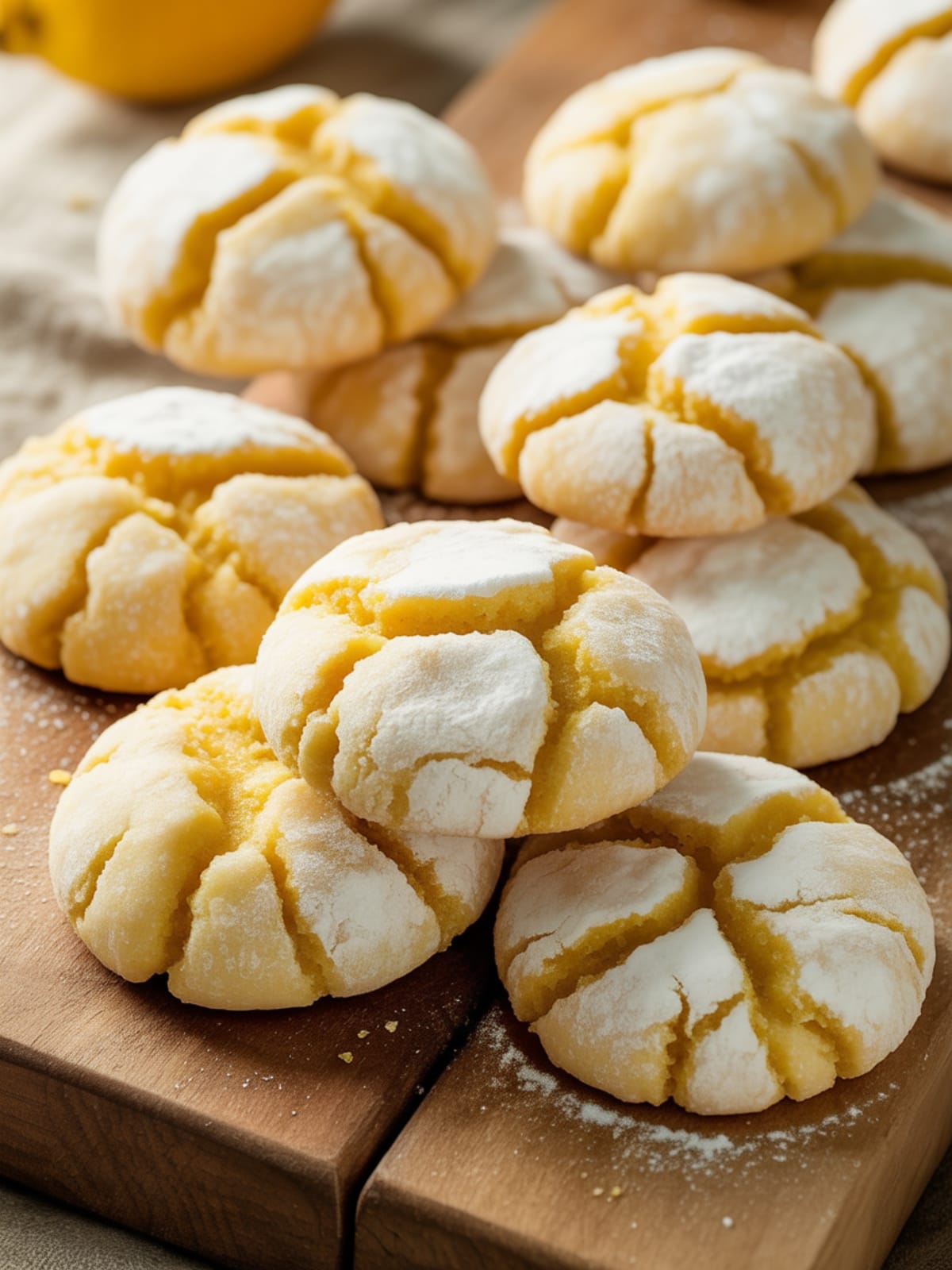 Soft Lemon Crinkle Cookies