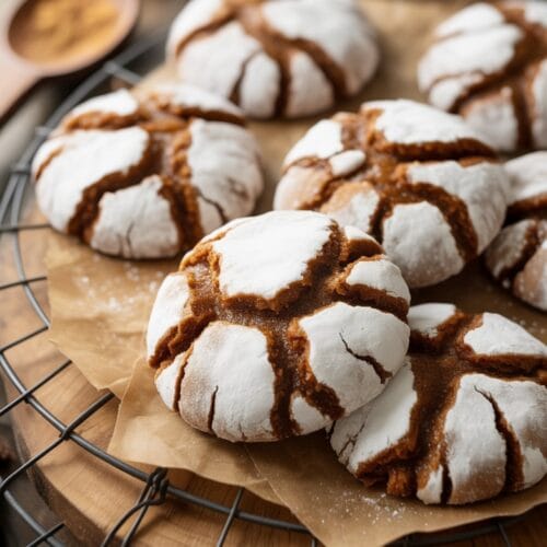 Soft and Spiced Gingerbread Crinkle Cookies